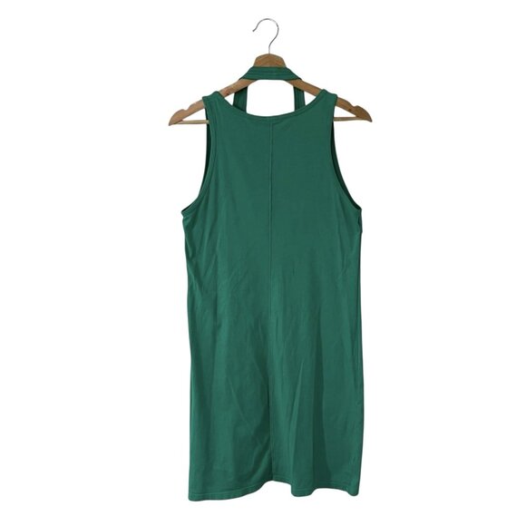 MONROW Double Layer Racer Tank Dress Size XS Strappy Halter Peacock Green HD0489 - Picture 3 of 10